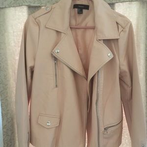 NWOT blush faux leather moto jacket